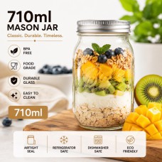 710ml Mason Jar with Airtight Metal Lid