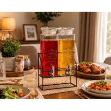 Glass Beverage/Juice Dispenser with Tap – (2.2LX2)