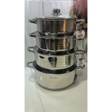 Berghome 8pcs  Shallow Stainless Steel Cookware Set (Glass cover)