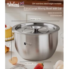Premium 304 Stainless Steel Extra Large Mixing Bowl (with Lid)