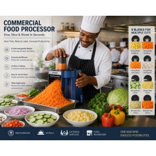 Commercial Vegetable Cutter & Food Processor (8-Blade Set)