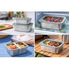 BMP Premium 304 Stainless Steel Food Storage Bowls with Lids (3-Piece Set)