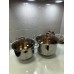 316 Stainless Steel 2-Piece Cookware Set with Glass Cover
