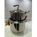 316 Stainless Steel 2-Piece Cookware Set with Glass Cover