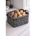 Woven Storage Basket Set (with leather handles)