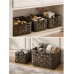 Woven Storage Basket Set (with leather handles)