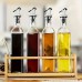 Glass Oil Dispenser for Kitchen, Transparent Glass Bottle, Oil & Vinegar Bottle with Silicon Funnel (Pack of 4 Oil Bottle + 1 Funnel)