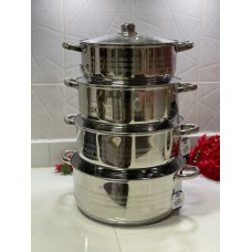 Berghome shallow stainless steel cookware sets (8pcs)