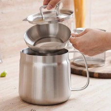2L Stainless steel oil container with strainer 