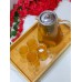 1300ml Glass teapot with 4 mini cups & wooden tray