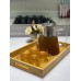 1300ml Glass teapot with 4 mini cups & wooden tray